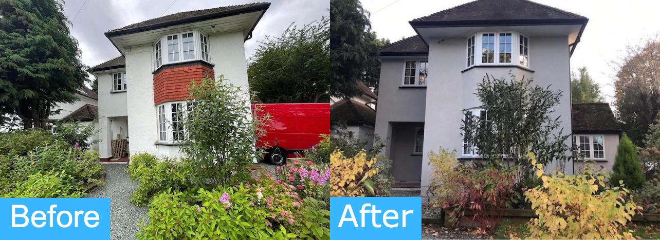 Jackson Plastering - Before and After render applied